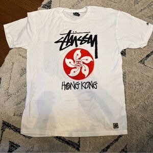 Stussy White Hong Kong Graphic Tee